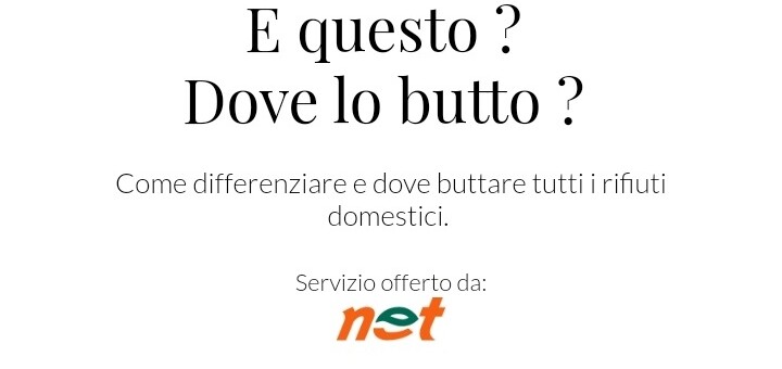 Servizio "dove lo butto" Net app Udiinevicina Comune di Udine